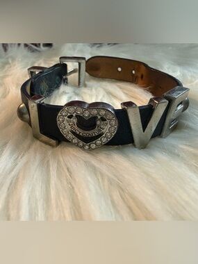 Juicy Couture Navy blue bracelet with Rhinestone Heart Logo
